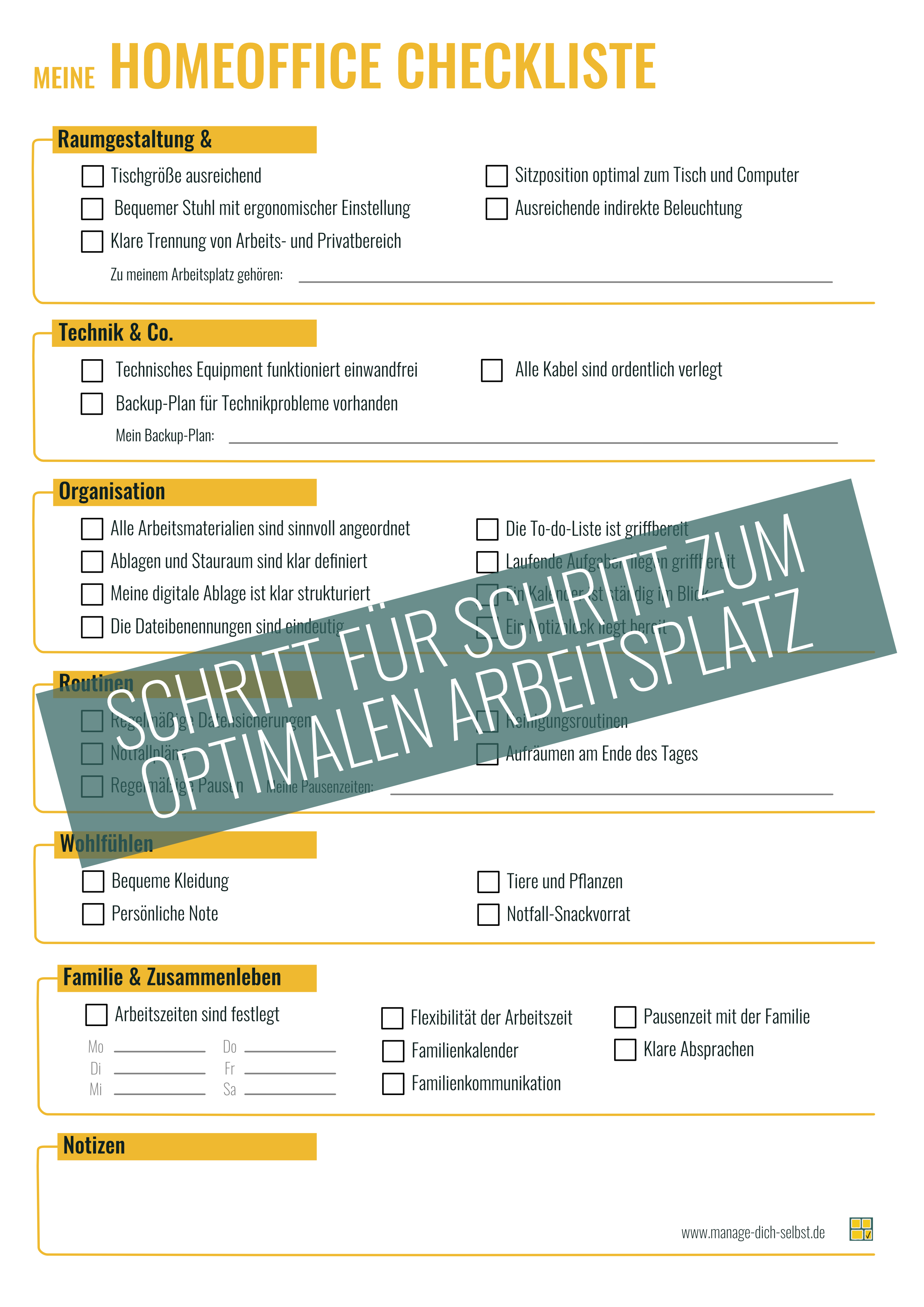 Homeoffice Checkliste